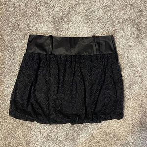 Black Lace/Satin Short Skirt w/ Belt Loops